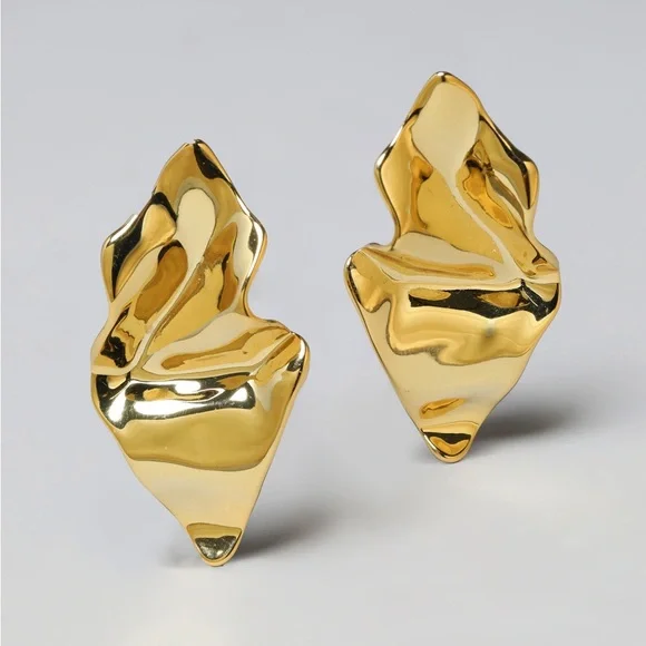 🆕 Alexis Bittar Crumpled Small Post Earring- Gold- only 1 - Picture 2 of 7